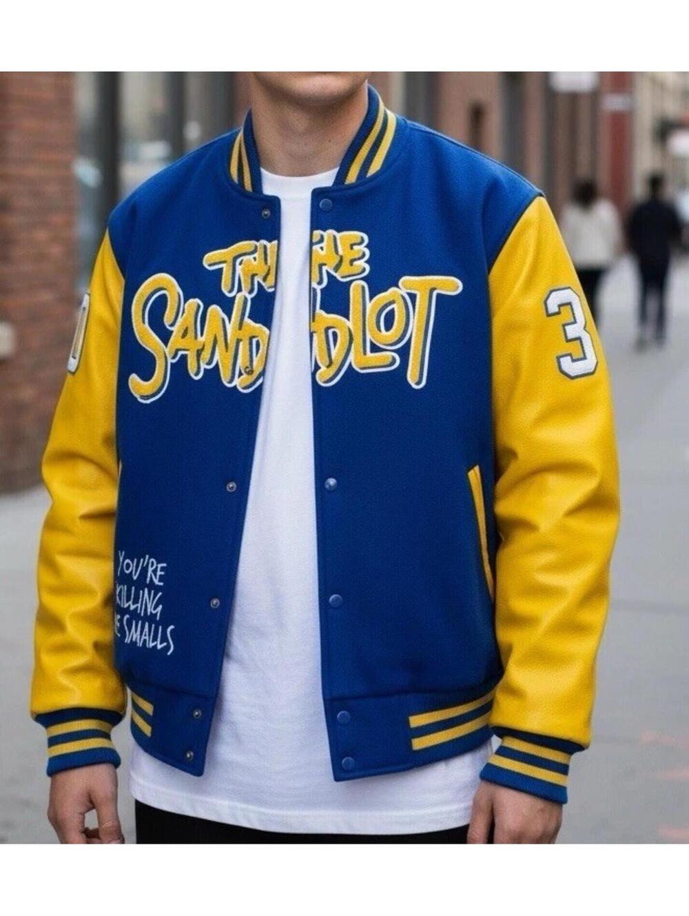 SANDLOT Benny the Jet RODRIGUEZ VARSITY JACKET (BLUE/GOLD) Men Size 2XL